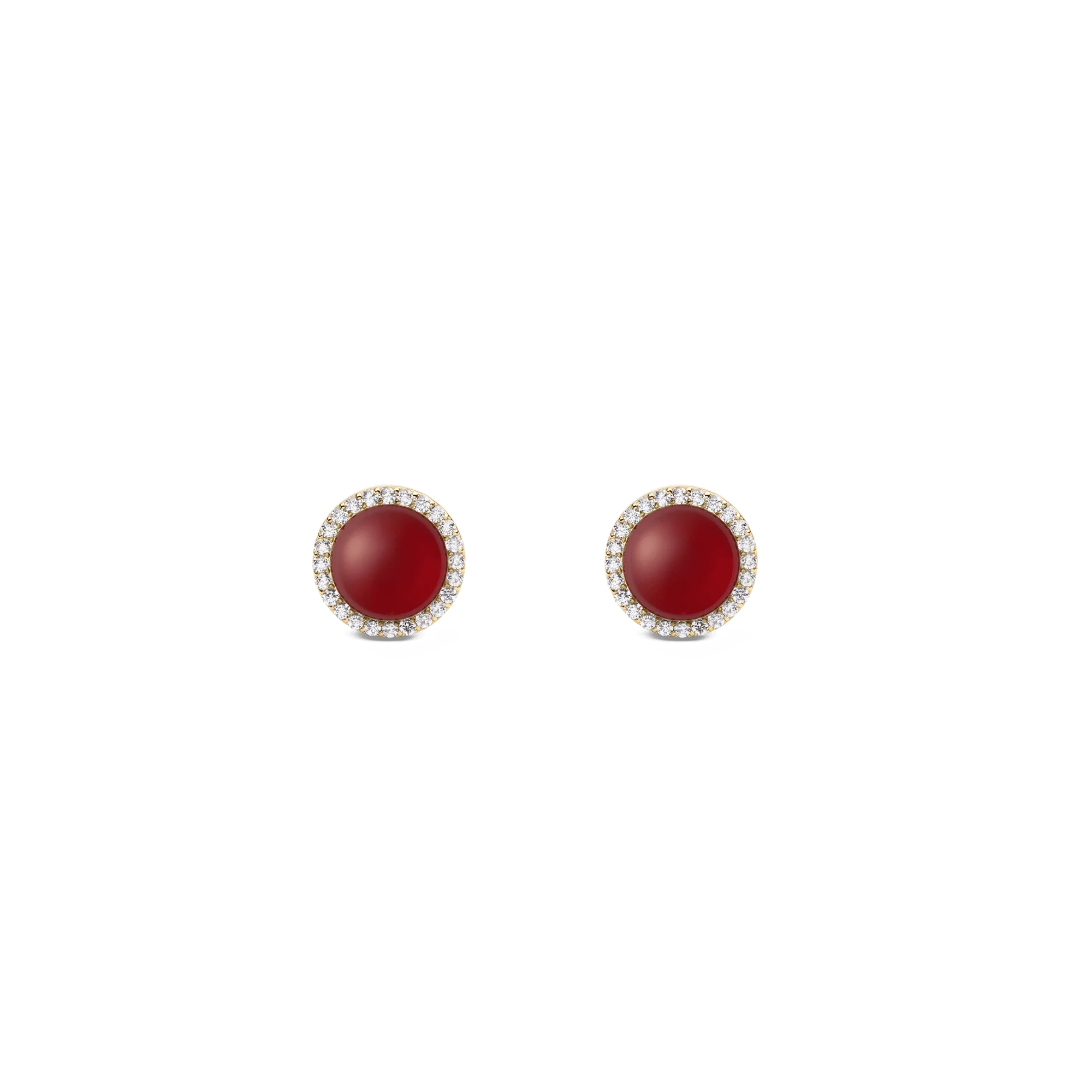 Audrey Earrings Red Agathe Gold