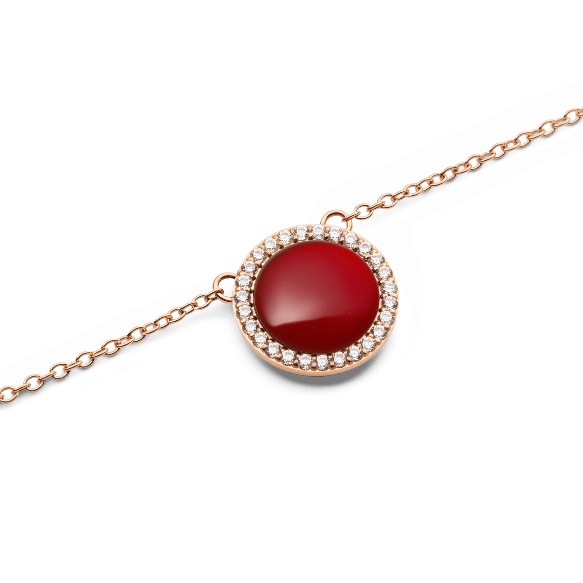 Audrey Necklace Red Agathe Rose Gold - Image 3
