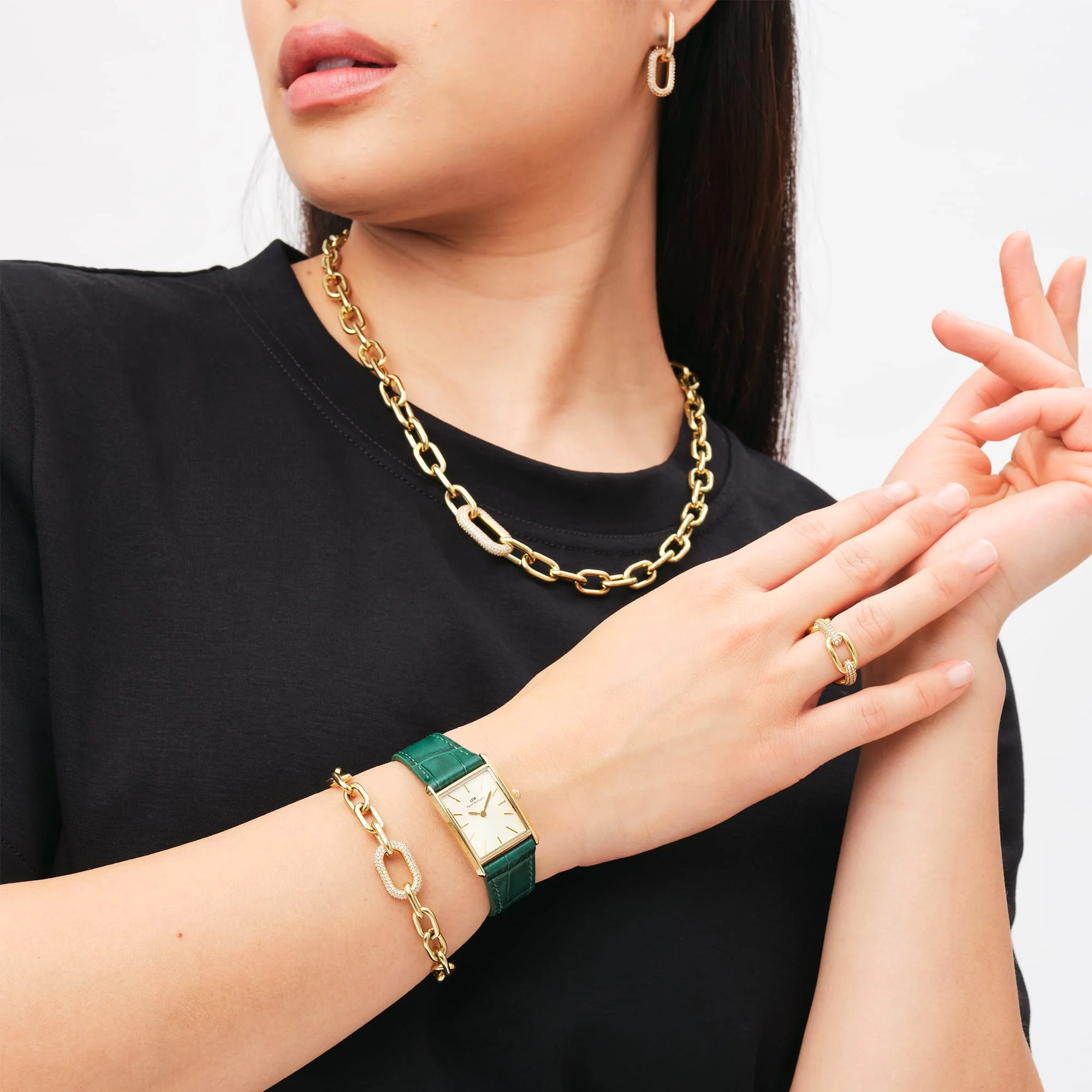 Crystal Link Bracelet Gold - Image 2