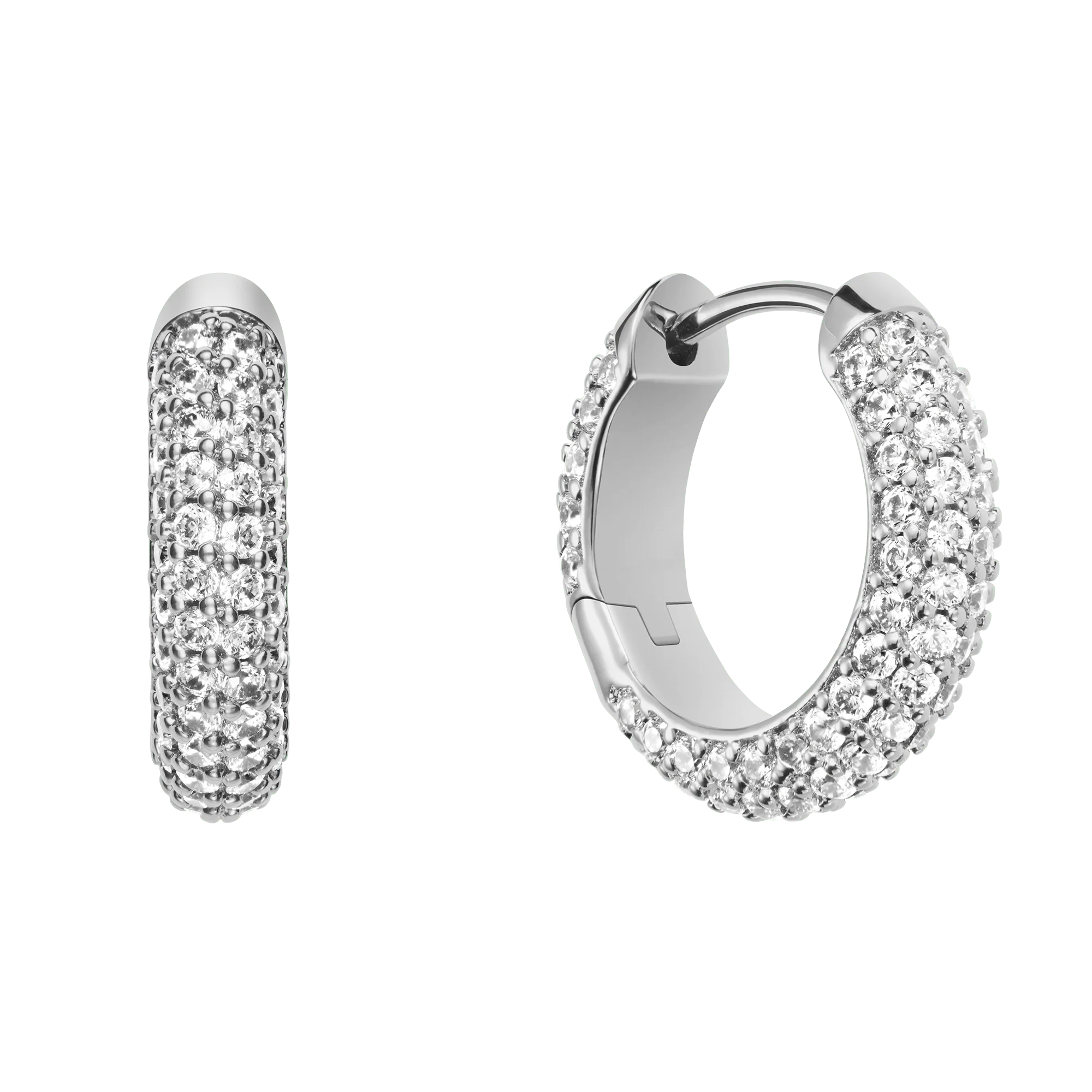 Pavé Crystal Earrings Silver